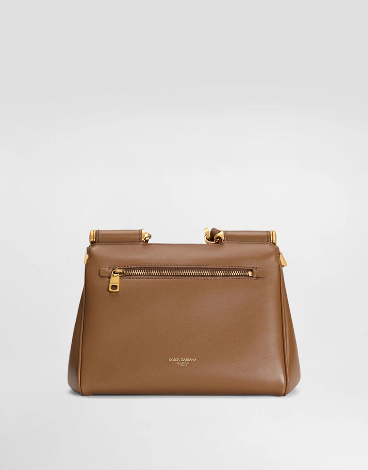 Dolce & Gabbana Small My Sicily handbag in plongé calfskin Brown BB7781B7321
