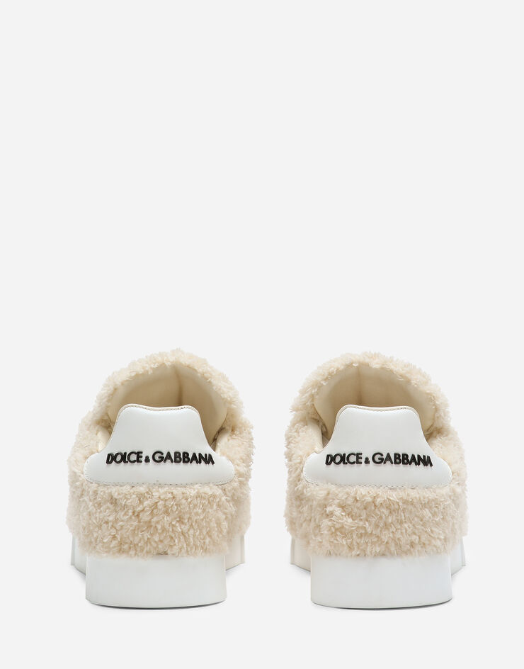 Dolce&Gabbana Faux fur Portofino sneakers White CK1545AO022