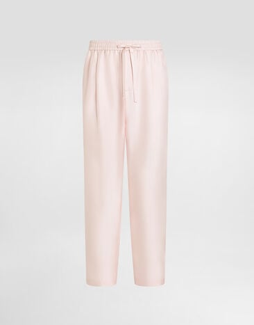 Dolce & Gabbana Silk twill jogging trousers Pink GP12QZFU1XB
