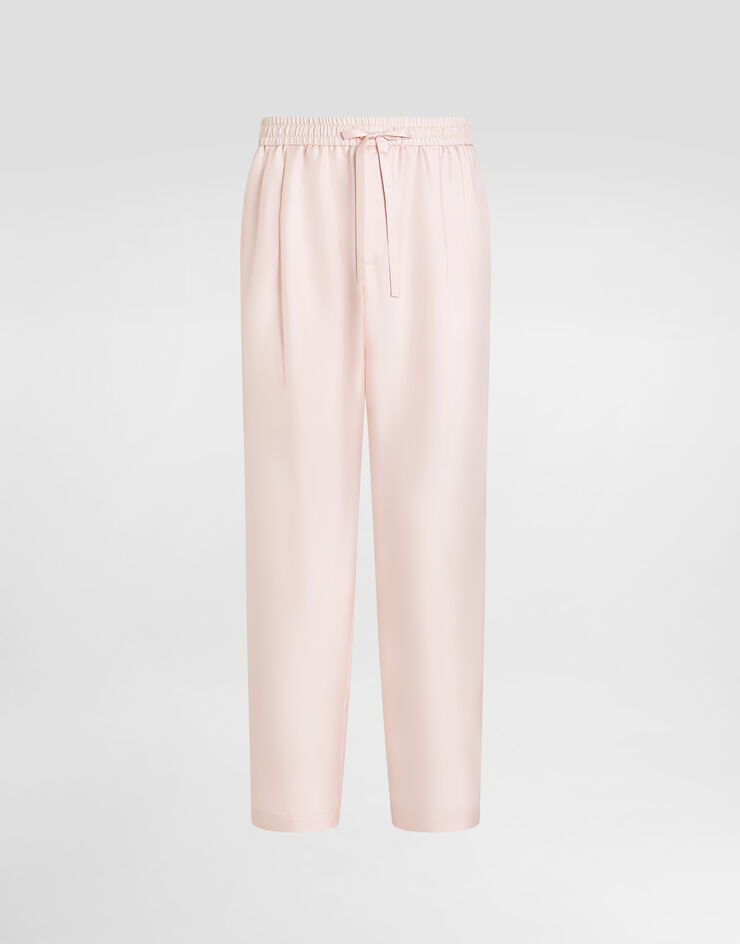 Dolce & Gabbana Silk twill jogging trousers Pink GP12QZFU1XB