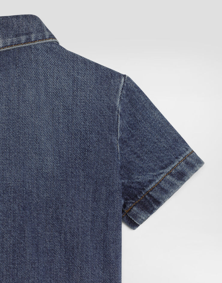 Dolce & Gabbana Denim shirt with logo Blue L15S05LDE06