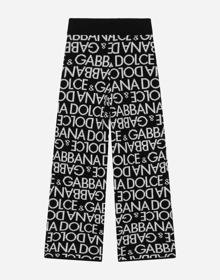 Dolce&Gabbana Knit pants with all-over jacquard logo Multicolor L5KP07JCVM3