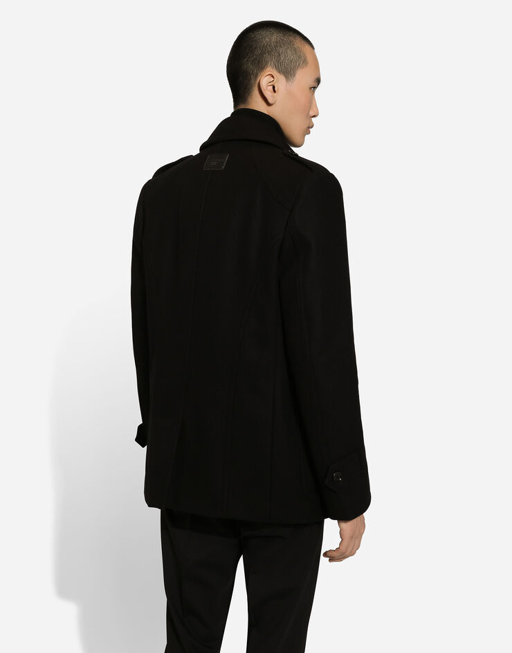 Dolce & Gabbana Double-breasted wool-blend pea coat Black G046UTHUMT8