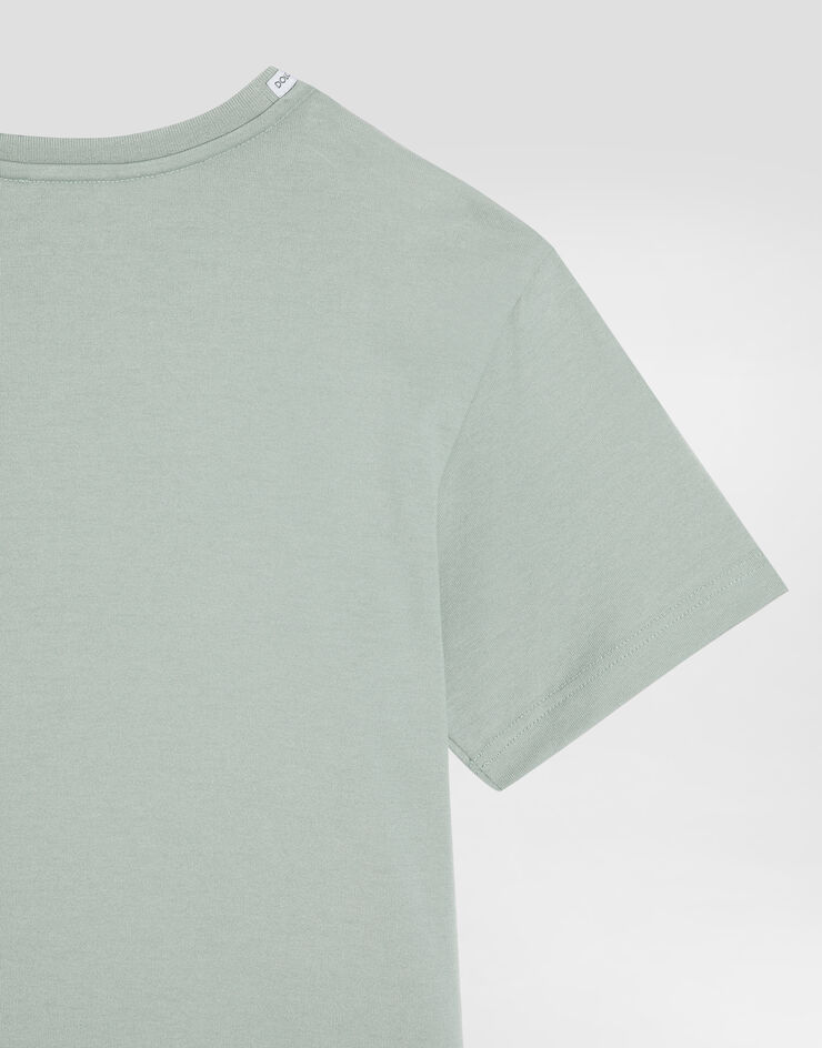 Dolce & Gabbana Jersey t-shirt with DG embroidery Dolce & Gabbana Jersey t-shirt with DG embroidery Green L4JTHVG7PRR