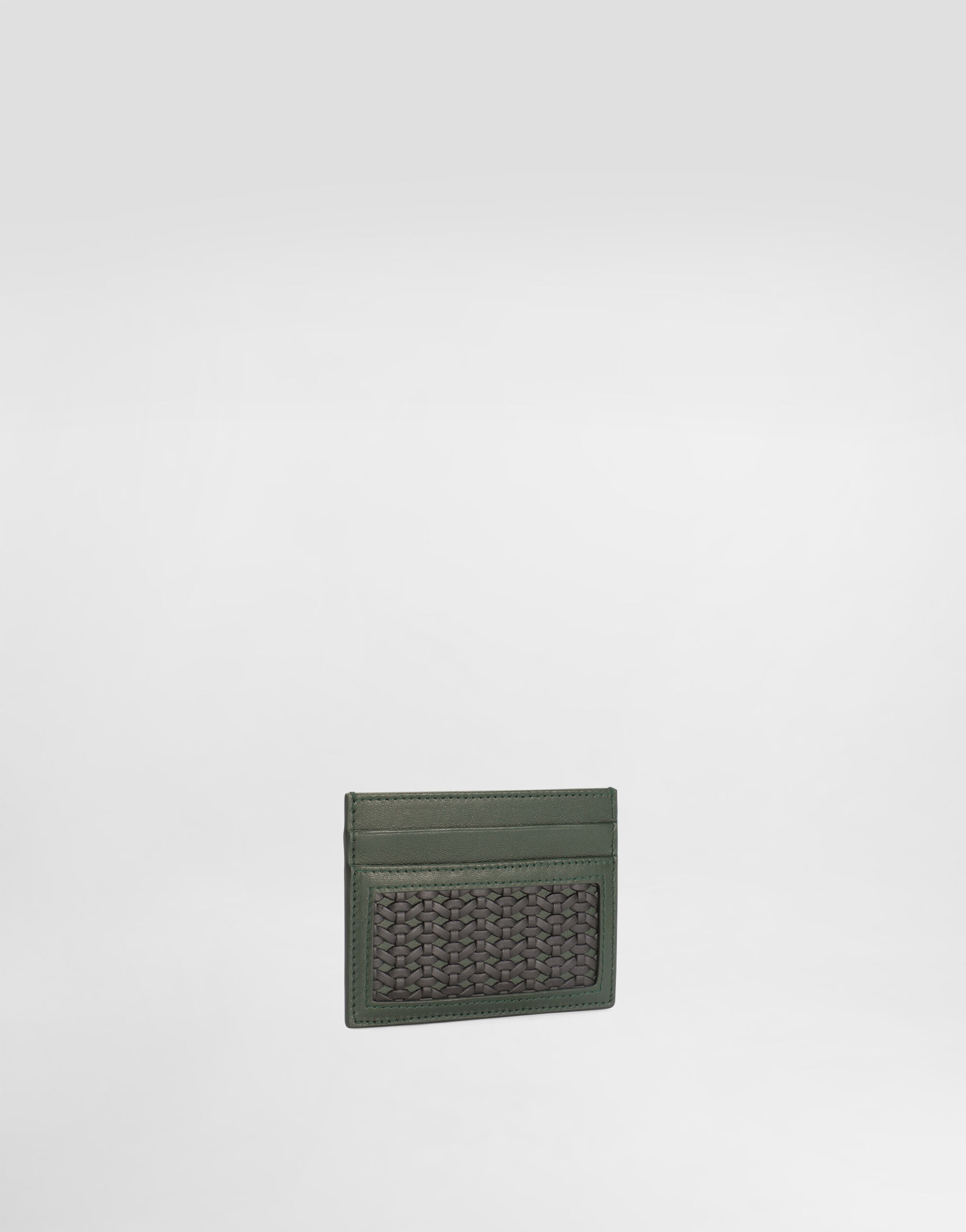 Plongé woven calfskin card holder in Multicolor for Men