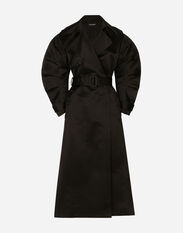 Dolce & Gabbana Duchesse trench coat with gathered sleeves Black F0D1OTFUMG9