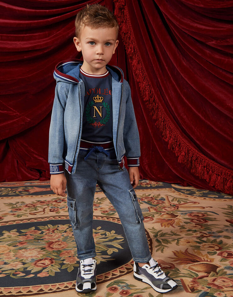 Dolce & Gabbana Washed denim jersey hoodie BLEU L4JW7WG7VMV