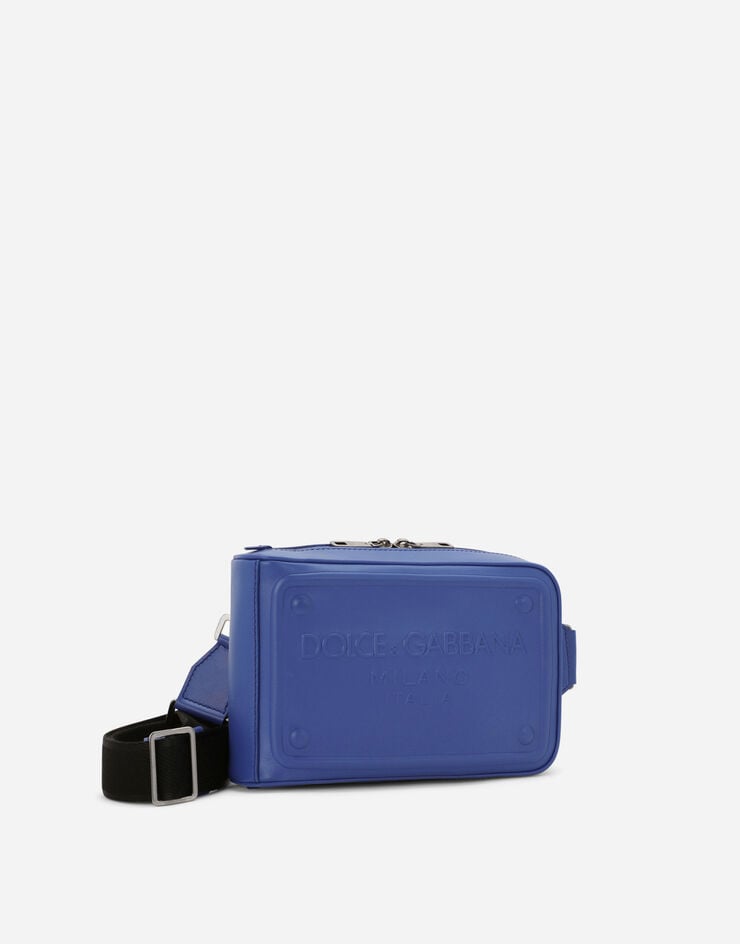 Calfskin belt bag with raised logo in Blue for | Dolce&Gabbana® US