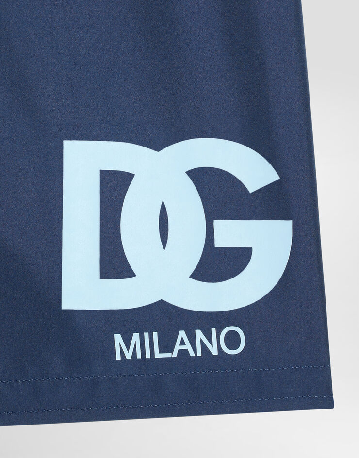 Dolce & Gabbana Medium canvas boxer shorts with DG logo Blue L4J818ON01H