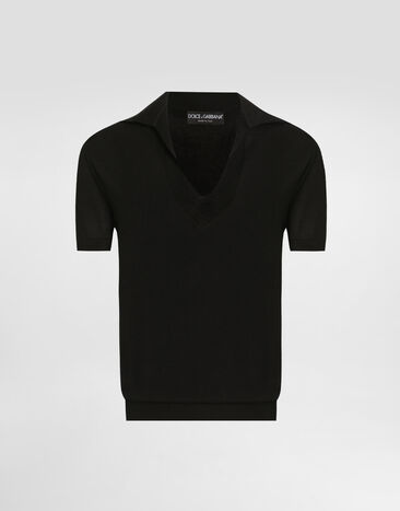 Dolce & Gabbana Polopullover aus Kaschmir Schwarz FXZ34ZJBW0P