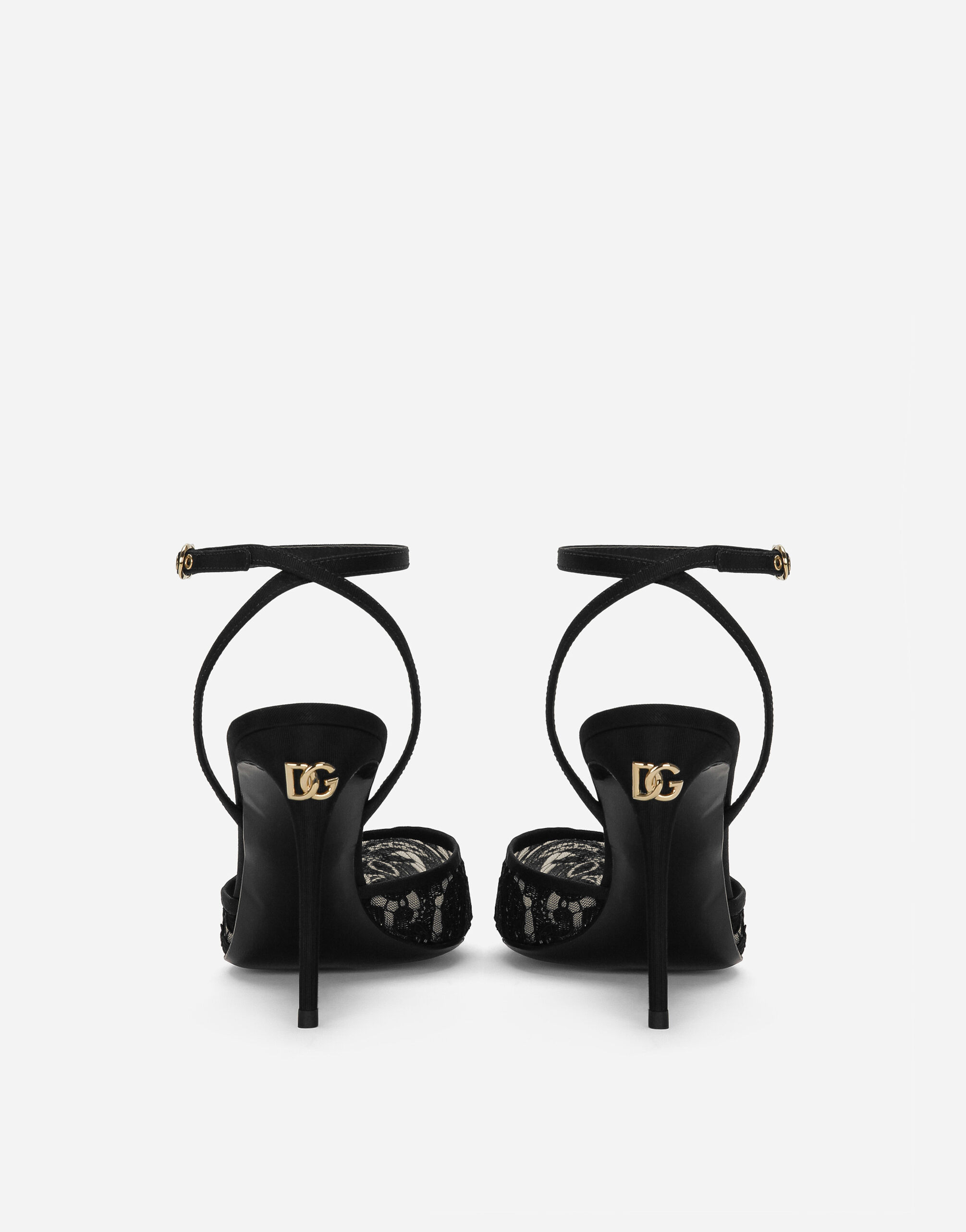 Lace slingbacks in Black for Women | Dolce&Gabbana® US