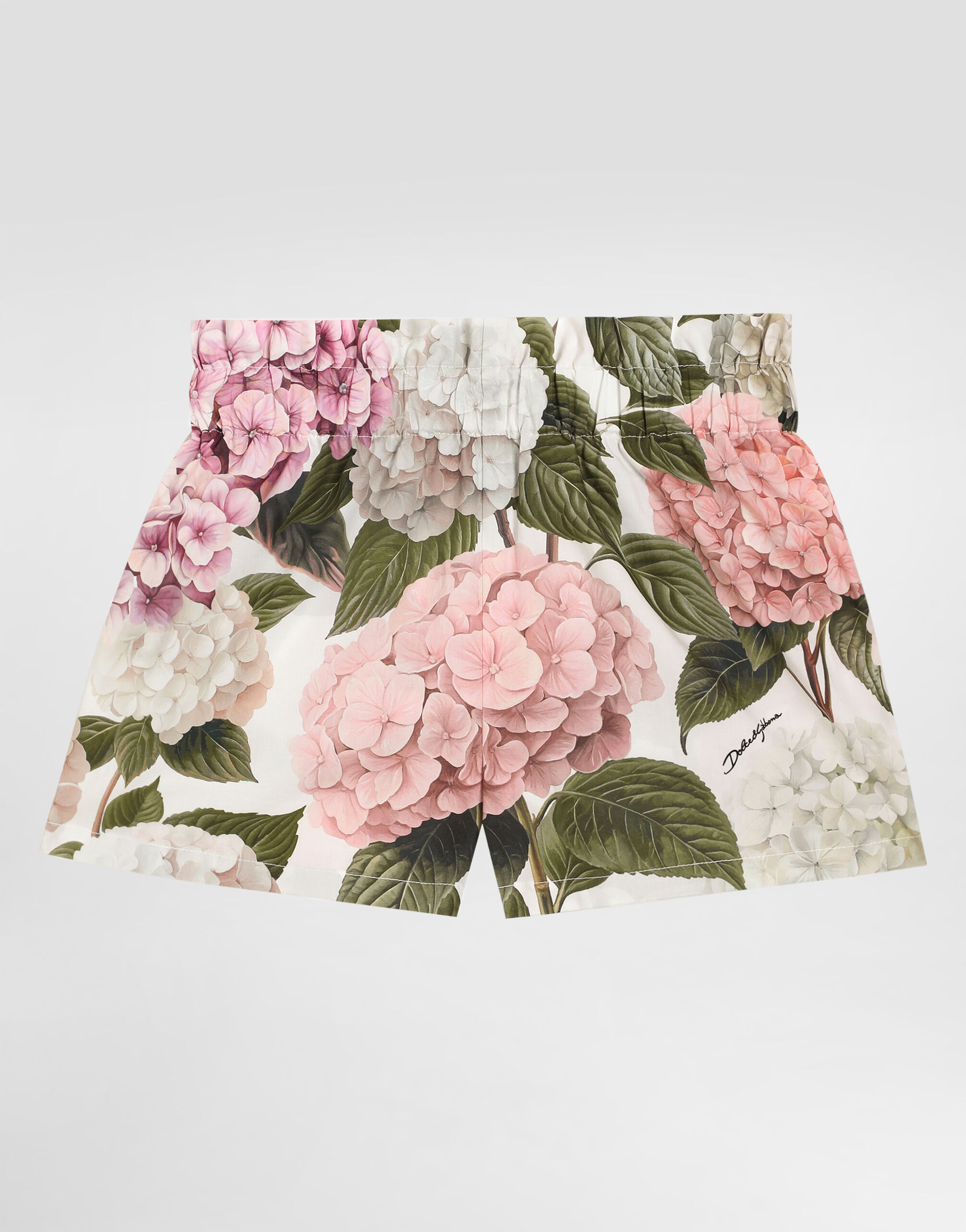 Hydrangea-print poplin shorts in Multicolor for Girls