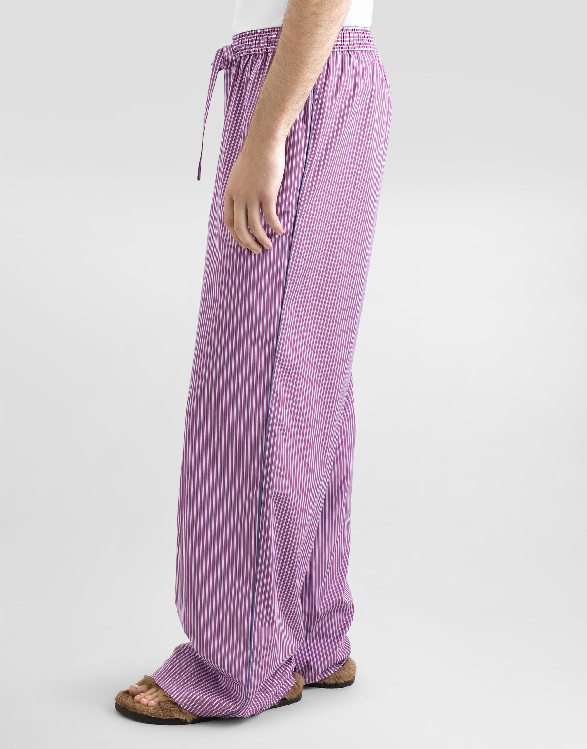 Striped poplin trousers - thumbnail 5