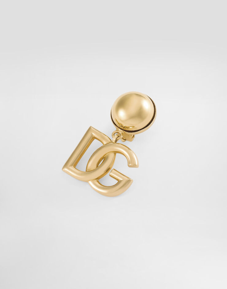 Dolce & Gabbana Pendientes de clip con logotipo DG Dorado WEN6P6W1111