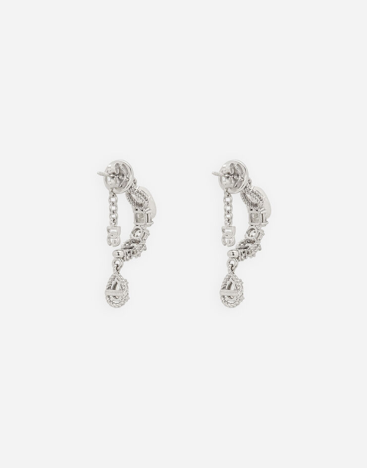 Dolce & Gabbana Boucles d’oreilles Easy Diamond en or blanc 18 ct avec diamants Blanc WEQD1GWDIA1