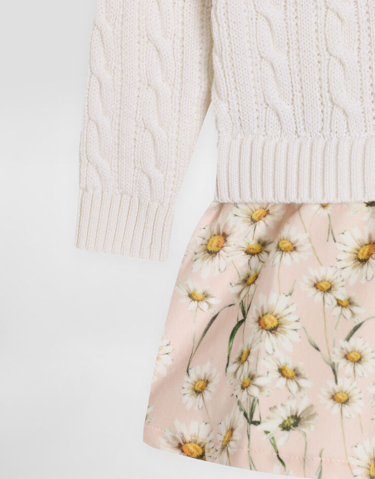 Dolce & Gabbana فستان بحياكة مجدولة أبيض L2KD46JDVDJ