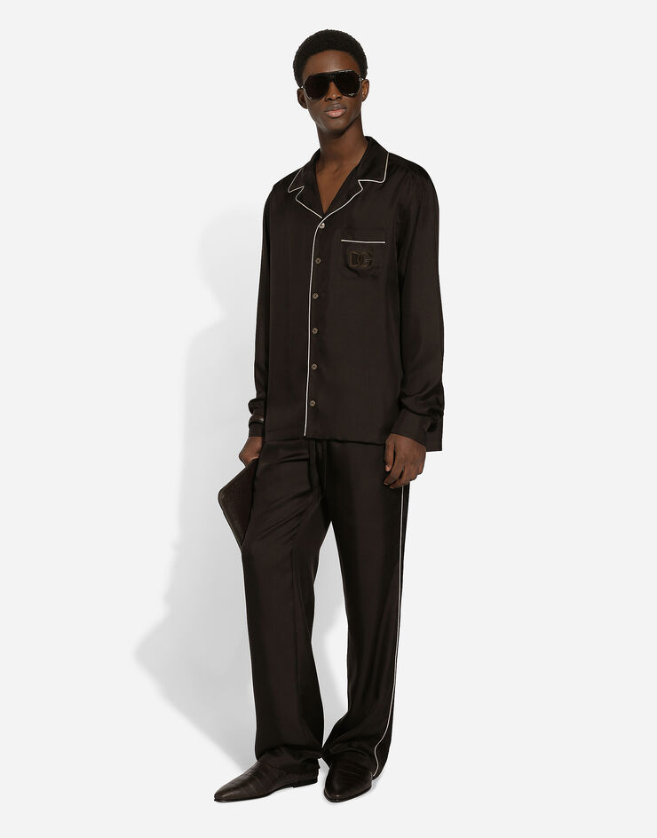 Dolce & Gabbana Silk twill shirt with DG embroidery Dolce & Gabbana Silk twill shirt with DG embroidery Multicolor G5IF1ZFU1S4