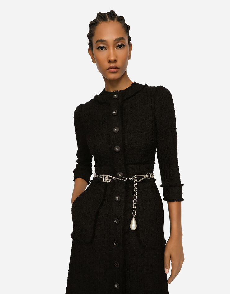 Dolce & Gabbana Robe midi en tweed Rachel Noir F6ARXTFMMHN