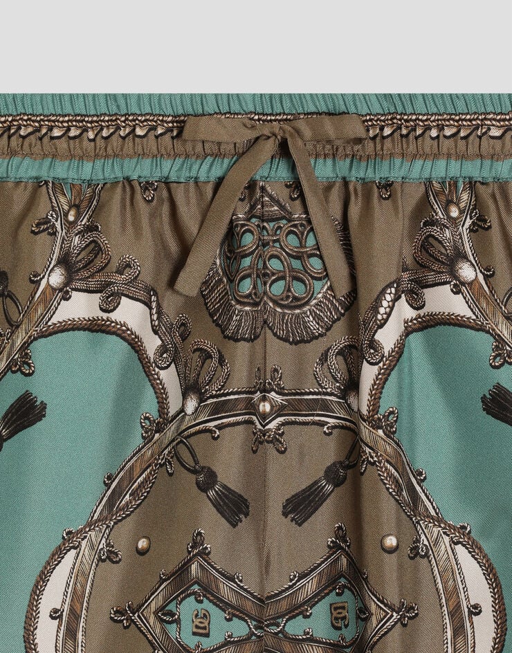 Dolce & Gabbana Bermudashorts aus Seidentwill mit Cargo-Print Multicolor L44Q09HI12C