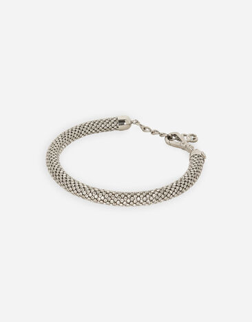 Dolce&Gabbana Schlauchförmige Halskette mit Strass Silber WNP7S5W1111