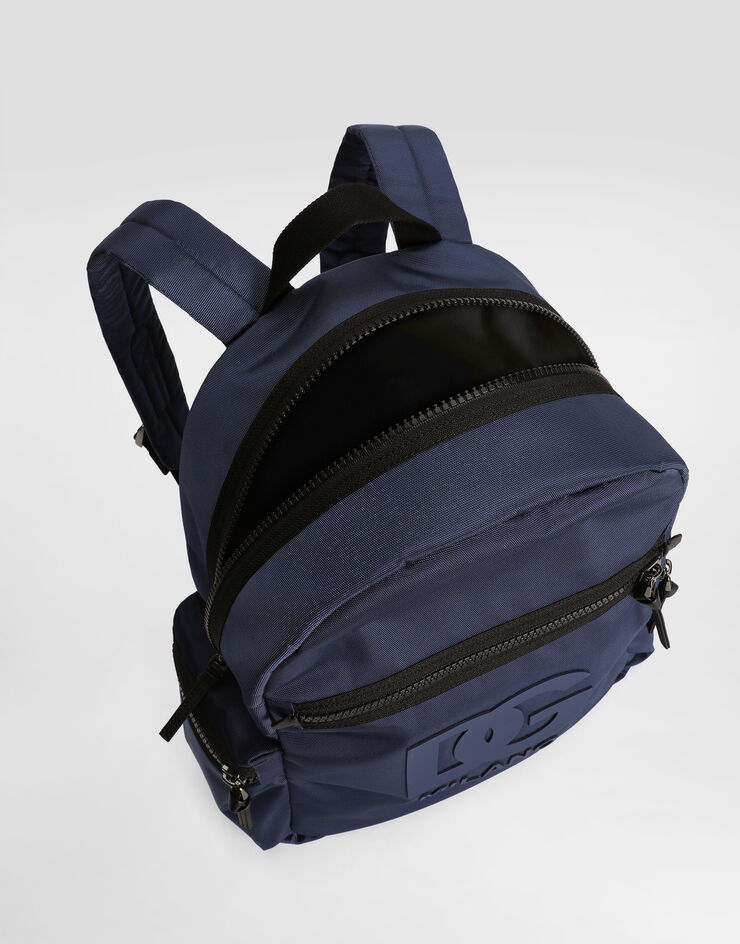 Dolce & Gabbana Nylon backpack with DG rubber patch Azure EM0084AU927