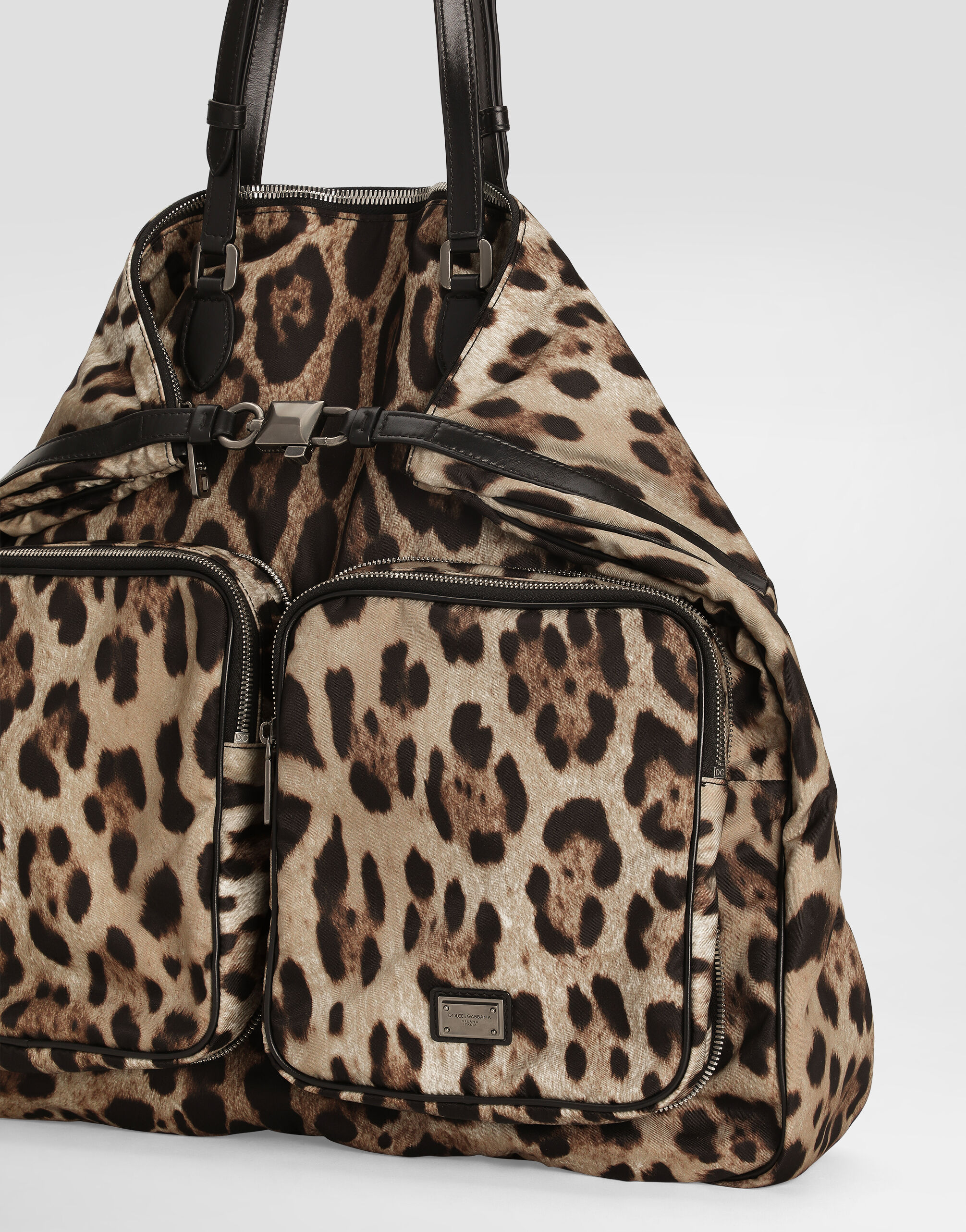 Leopard-print nylon bag en Print pour homme | Dolce&Gabbana®