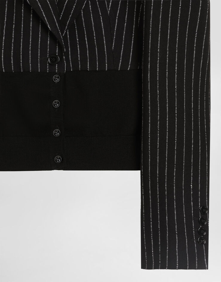 Dolce & Gabbana Turlington single-breasted jacket in pinstripe wool Multicolor F2JBJTFBZAF