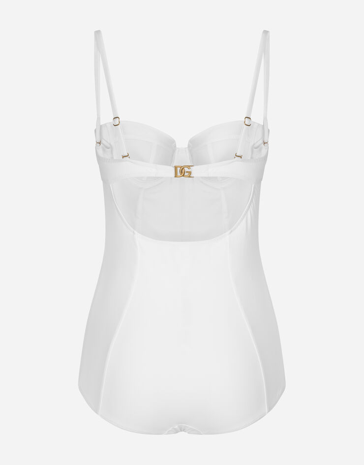 Dolce & Gabbana Badeanzug mit balconette-oberteil WEIß O9A13JONO12