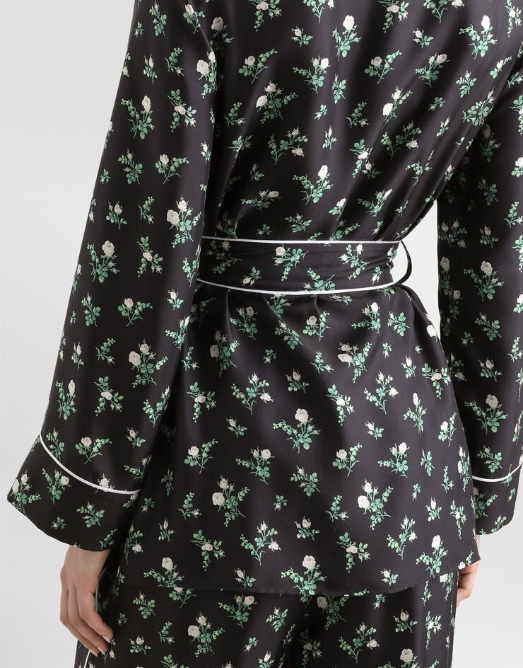 Dolce & Gabbana Roses and lilies of the valley-print twill shirt Multicolor F5I89TIS13G