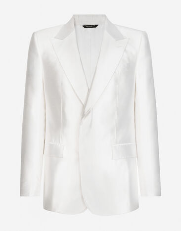 Dolce & Gabbana Single-breasted silk shantung Sicilia-fit jacket Black GKAHMTFUTBT
