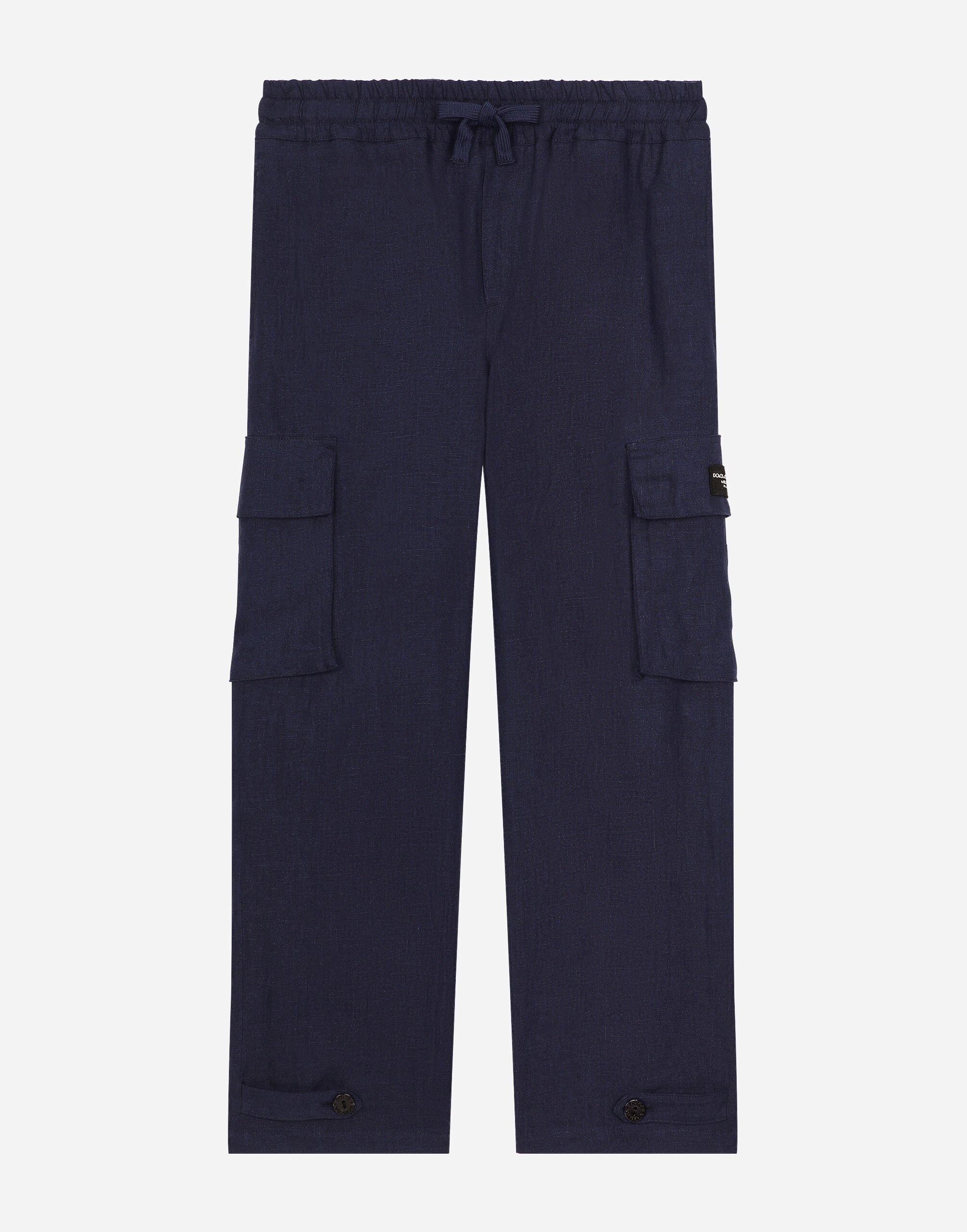 Dolce & Gabbana Non-stretch linen cargo pants Print L43Q25G7L7S