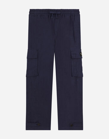 Dolce & Gabbana Non-stretch linen cargo pants Print L43Q47FI5JO