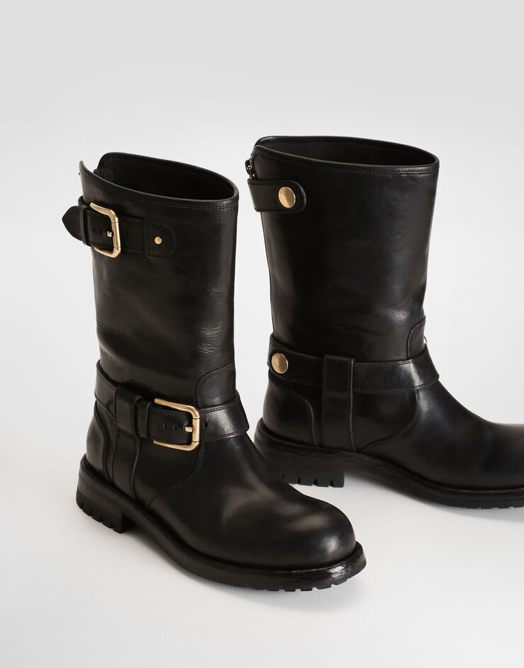 Dolce & Gabbana Calfskin biker boots Black CT1081AW352