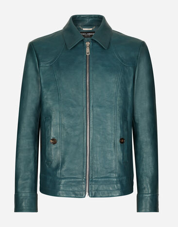 Dolce & Gabbana Leather jacket Blue G9ARNTFUM7U