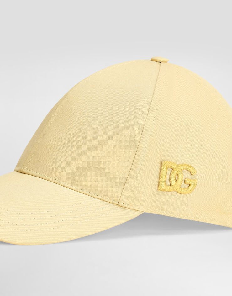 Dolce & Gabbana Casquette de base-ball en gabardine de coton Yellow GH590ZFUFNV