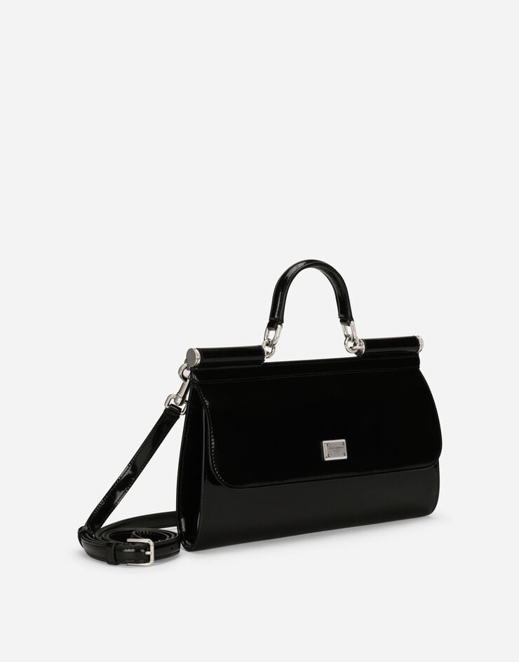 Dolce & Gabbana KIM DOLCE&GABBANA Polished calfskin Sicily bag Black BB7465AI413