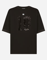 Dolce & Gabbana Short-sleeved T-shirt with sequin embellishment Print G8PB8THI7Z2
