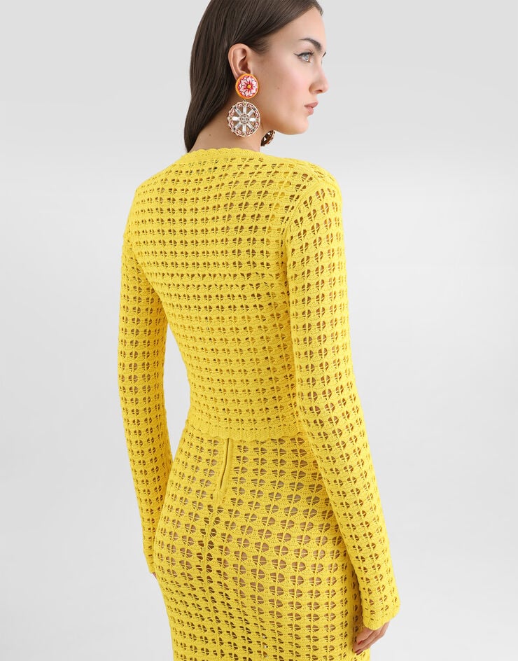 Dolce & Gabbana Crochet cardigan Yellow FXVC9TJGMMD