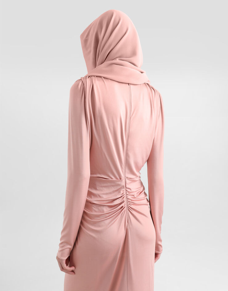 Dolce & Gabbana Viscose jersey long dress Pink F610ITFUIBL
