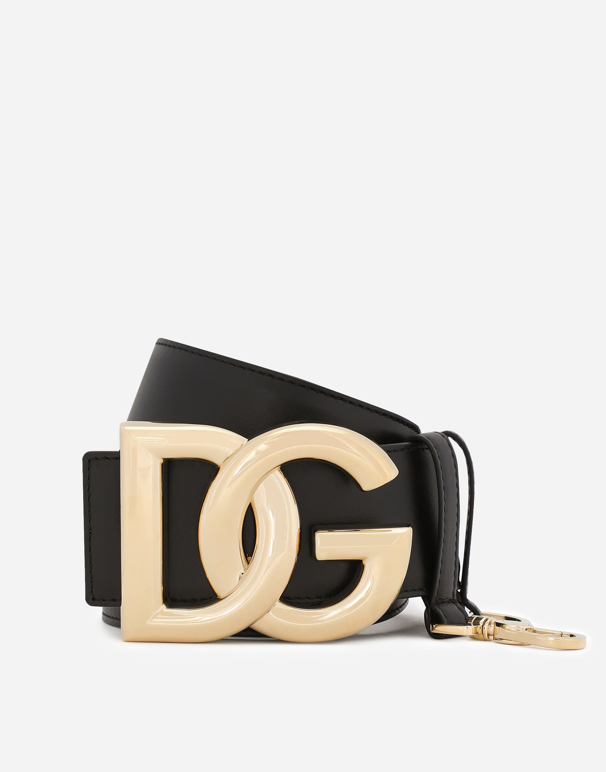 Dolce & Gabbana Calfskin belt with DG logo Transparent pink VG446BVP830