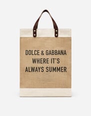 Dolce & Gabbana Printed jute shopper Beige GYZMHTFUBGF