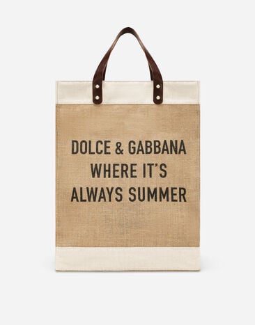 Dolce & Gabbana 印花黄麻购物袋 版画 BM2259AQ061