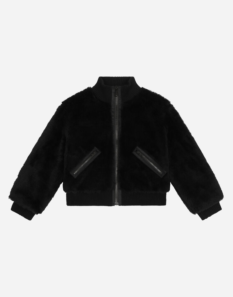 Dolce&Gabbana Faux fur bomber jacket with tag Black L42B70FUP08