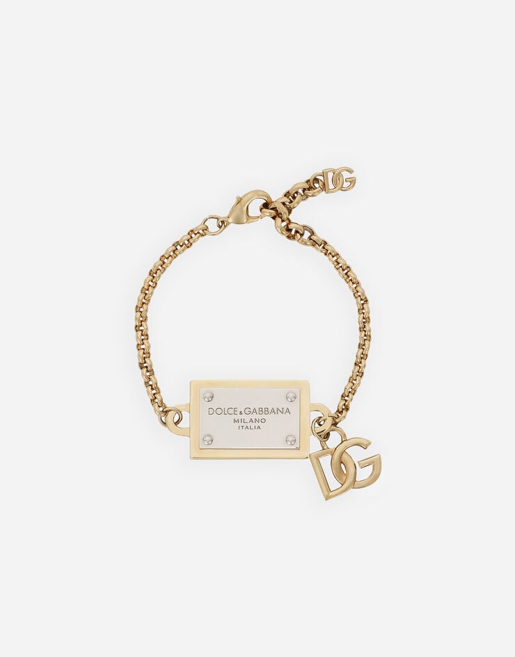 Dolce&Gabbana Bracelet with DG and logo tag Gold WBP6T1W1111