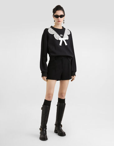 Dolce & Gabbana Wool crêpe shorts Black FTDBHTFU2TZ