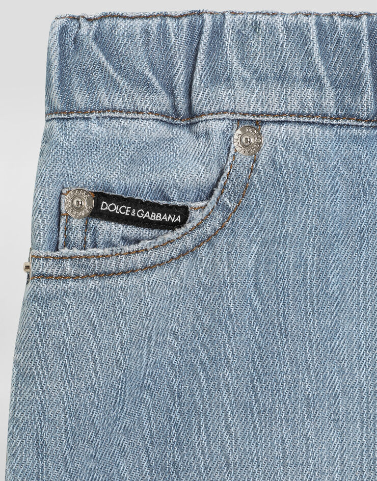 Dolce & Gabbana شورت دنيم ممزق بـ5 جيوب Multicolor L43Q69LDC93