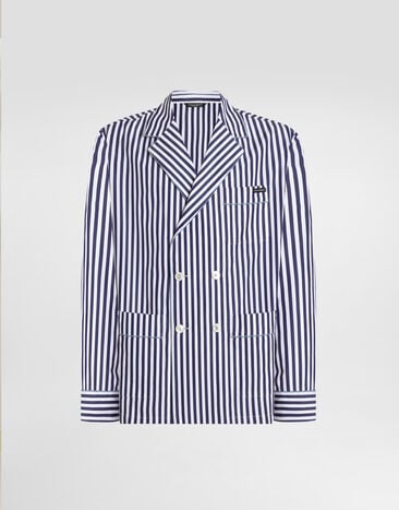 Dolce & Gabbana Striped poplin vanity robe Multicolor G2WH1TFR52G