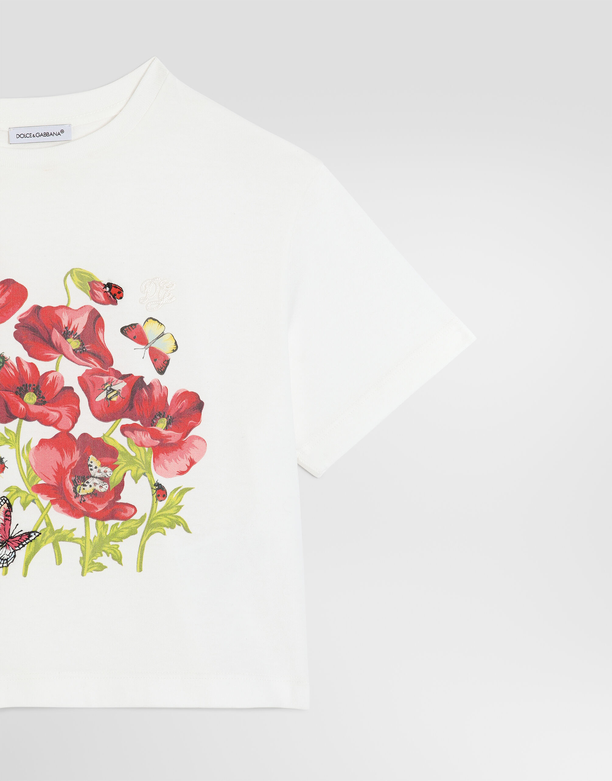美品Dolce & Gabbana フラワープリント Tシャツ 36 Jersey t-shirt in for Girls | Dolce&Gabbana® US