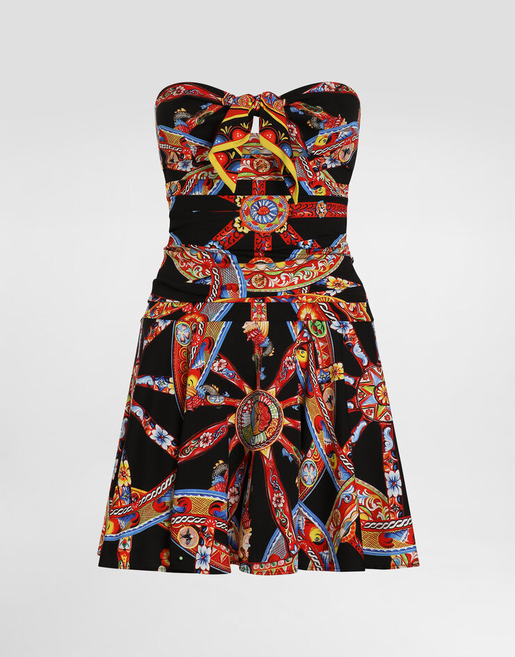 Dolce & Gabbana Carretto-print charmeuse mini dress Multicolor F616PTIS136