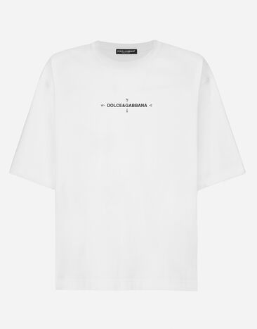 Dolce & Gabbana T-shirt manica corta stampa Marina Blu G5LN3DG8KF1